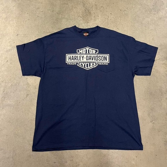 Essential Harley‎ Davidson pocket front and back logo tee shirt - Picture 1 of 5